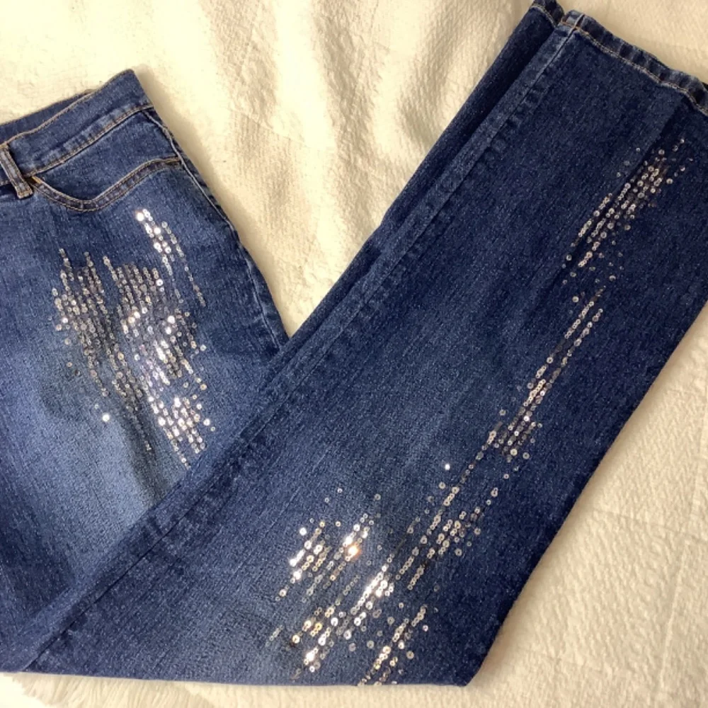 EUC Very Vera jeans sequins bling sz. 6P - Picture 10 of 11